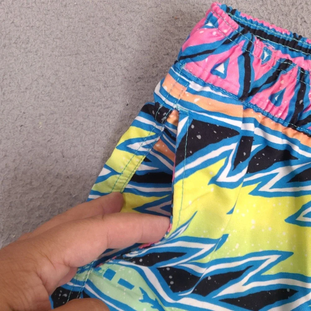 Maui And Sons Swim Trunks Men Medium Colorful Tribal Lined Bathing Suit 29 Waist